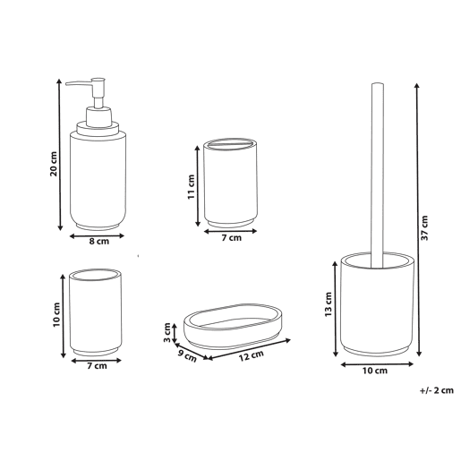 Conjunto de 5 acessórios para a casa de banho HUARMEY Verde