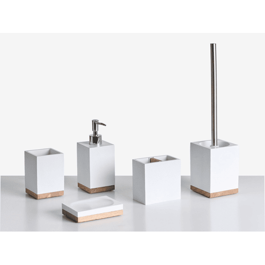 Conjunto de 5 acessórios para a casa de banho TAPICHE Branco