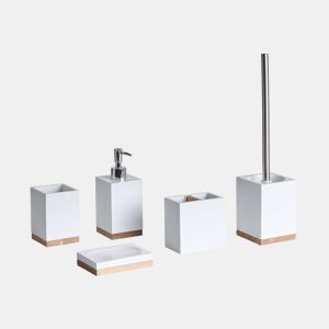 Conjunto de 5 acessórios para a casa de banho TAPICHE Branco