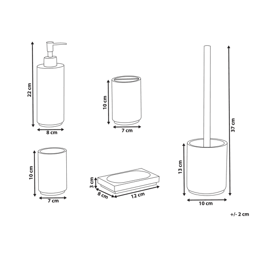 Conjunto de 5 acessórios para a casa de banho HUALLAGA Branco