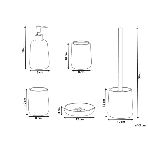 Conjunto de 5 acessórios para a casa de banho POZUZO Verde menta