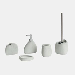 Conjunto de 5 acessórios para a casa de banho COATA Cinzento claro