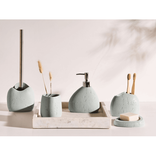 Conjunto de 5 acessórios para a casa de banho COATA Cinzento claro