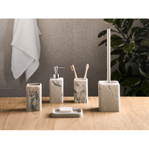 Conjunto de 5 acessórios para a casa de banho VILCANOTA Mármore creme