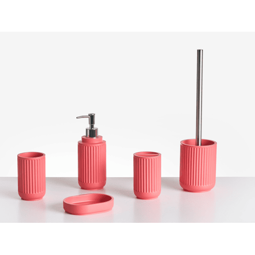 Conjunto de 5 acessórios para a casa de banho HUARMEY Vermelho