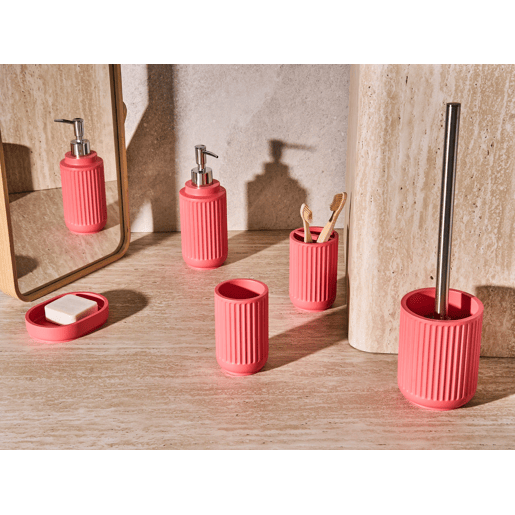 Conjunto de 5 acessórios para a casa de banho HUARMEY Vermelho