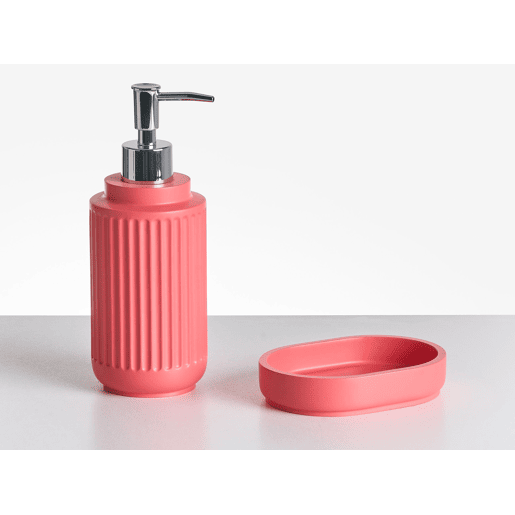 Conjunto de 5 acessórios para a casa de banho HUARMEY Vermelho