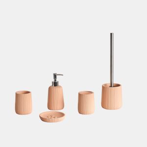 Conjunto de 5 acessórios para a casa de banho POZUZO Laranja