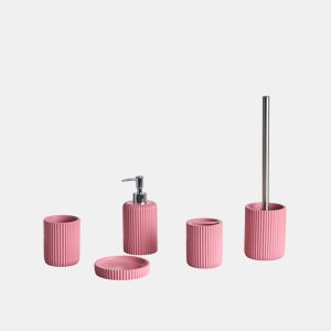 Conjunto de 5 acessórios para a casa de banho CAMANA Rosa