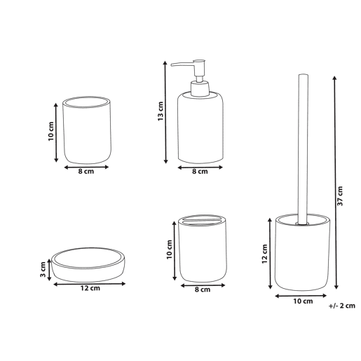 Conjunto de 5 acessórios para a casa de banho CAMANA Rosa