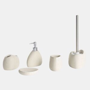 Conjunto de 5 acessórios para a casa de banho COATA Creme claro
