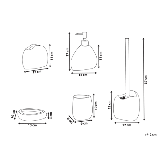 Conjunto de 5 acessórios para a casa de banho COATA Creme claro