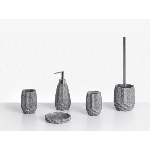 Conjunto de 5 acessórios para a casa de banho SAMIRIA Cinzento Conjunto de 5 acessórios para a casa de banho SAMIRIA Cinzento