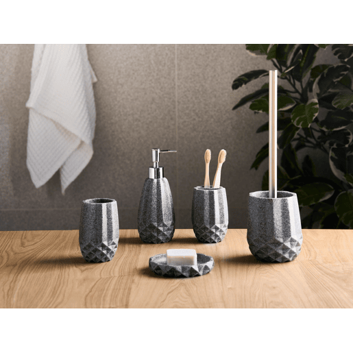 Conjunto de 5 acessórios para a casa de banho SAMIRIA Cinzento Conjunto de 5 acessórios para a casa de banho SAMIRIA Cinzento