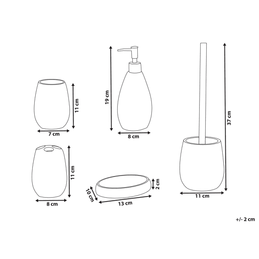 Conjunto de 5 acessórios para a casa de banho YARAPA Roxo