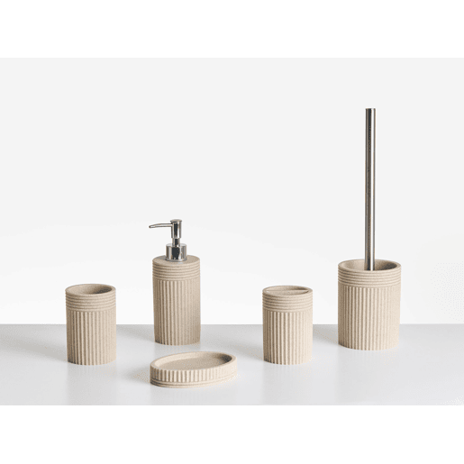 Conjunto de 5 acessórios para a casa de banho CHANCAY Creme claro