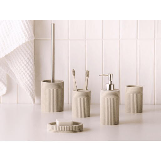 Conjunto de 5 acessórios para a casa de banho CHANCAY Creme claro