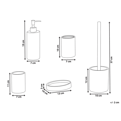 Conjunto de 5 acessórios para a casa de banho CHANCAY Creme claro