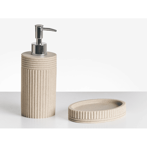 Conjunto de 5 acessórios para a casa de banho CHANCAY Creme claro
