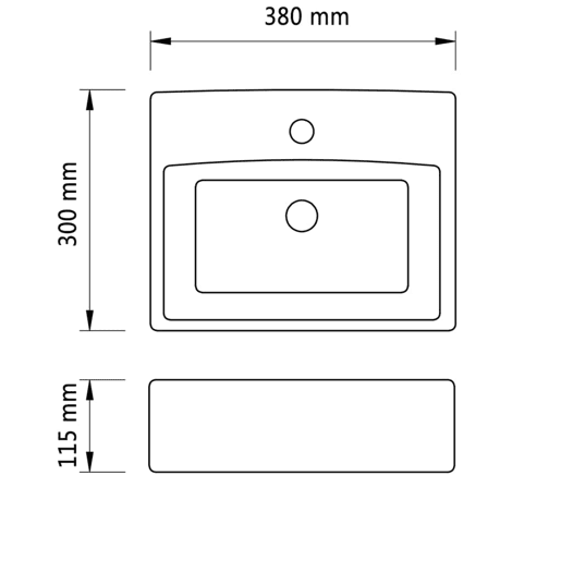 Lavatório - Lavabo - Pia de banheiro cerâmica redondo com furo para torneira, quadrado,branco