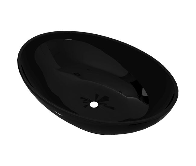 Lavabo - lavamanos ovalado de cerámica negro 40x33 cm