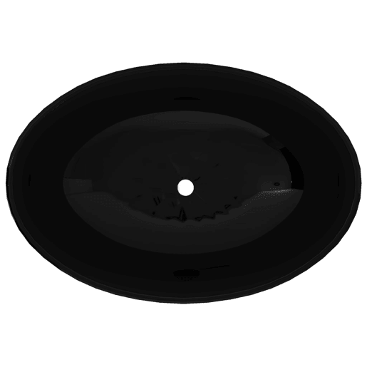 Lavatório - Lavabo - Pia de banheiro cerâmica 40 x 33 cm, forma oval  Preto