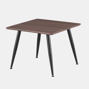 Mesa Auxiliar MÓNACO: Design Escandinavo de 50x50x45 cm com Superfície de MDF em Acabamento Branco Fosco e Pés Metálicos Pretos