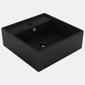 Lavatório - Lavabo - Pia de banheiro luxuoso quadrado 41x41 cm cerâmica preto mate