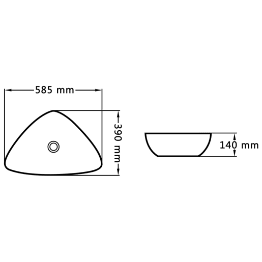 Lavatório - Lavabo - Pia de banheiro 58,5x39x14 cm cerâmica branco