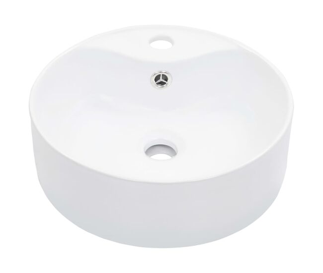 Lavabo - lavamanos con rebosadero 36x13 cm cerámica blanco