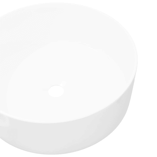 Lavatório - Lavabo - Pia de banheiro redondo branco cerâmica 40x15 cm