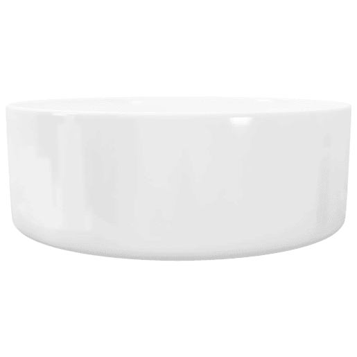 Lavatório - Lavabo - Pia de banheiro redondo branco cerâmica 40x15 cm