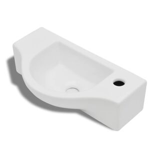 Lavatório - Lavabo - Pia de banheiro cerâmica redondo com furo para torneira, branco