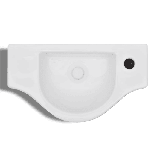 Lavatório - Lavabo - Pia de banheiro cerâmica redondo com furo para torneira, branco
