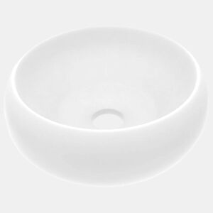 Lavatório - Lavabo - Pia de banheiro luxuoso redondo 40x15 cm cerâmica branco mate