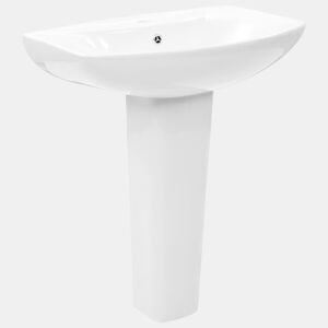 Lavatório - Lavabo - Pia de banheiro com coluna cerâmica branco 650x520x200 mm