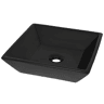 Lavatório - Lavabo - Pia de banheiro quadrado preto em cerâmica 41,5x41,5x12 cm