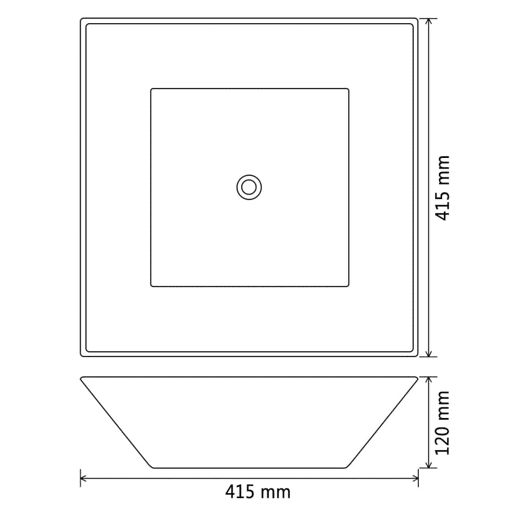 Lavatório - Lavabo - Pia de banheiro quadrado preto em cerâmica 41,5x41,5x12 cm