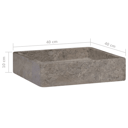 Lavatório - Lavabo - Pia de banheiro 40x40x10 cm mármore cinzento