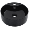 Lavatório - Lavabo - Pia de banheiro com extravasamento 36x13 cm cerâmica preto