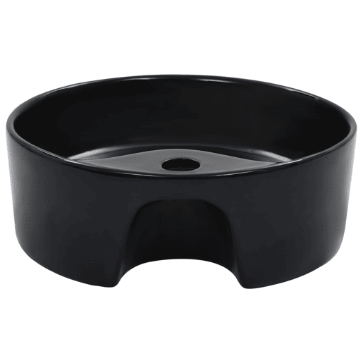Lavatório - Lavabo - Pia de banheiro com extravasamento 36x13 cm cerâmica preto