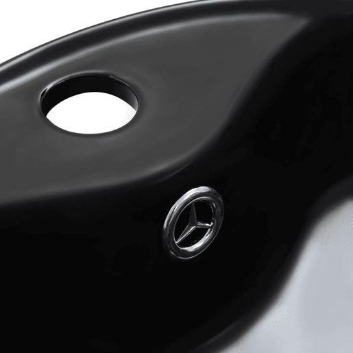 Lavatório - Lavabo - Pia de banheiro com extravasamento 36x13 cm cerâmica preto