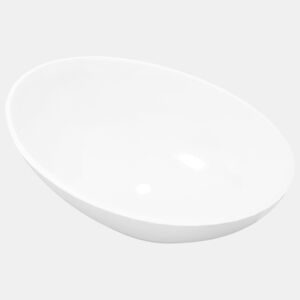Lavatório - Lavabo - Pia de banheiro de luxo em cerâmica oval 40 x 33 cm branco