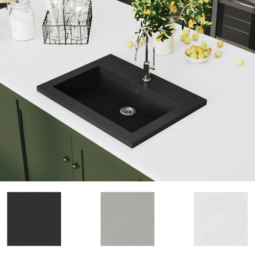 Lavatório - Lavabo - Pia de banheiro de granito 600x450x120 mm preto