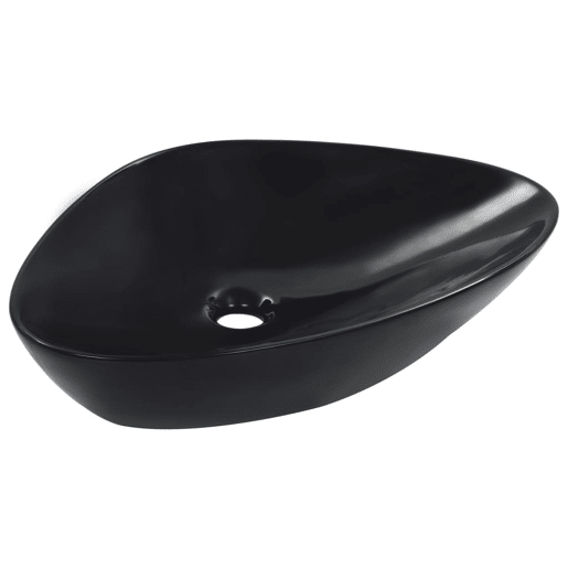 Lavatório - Lavabo - Pia de banheiro 58,5x39x14 cm cerâmica preto