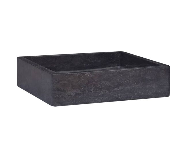 Lavabo - lavamanos mármol negro 40x40x10 cm