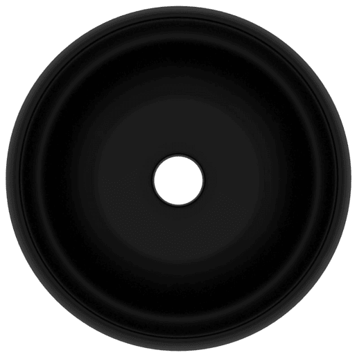 Lavatório - Lavabo - Pia de banheiro luxuoso redondo 40x15 cm cerâmica preto mate