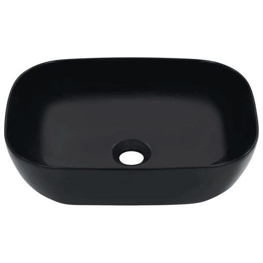Lavatório - Lavabo - Pia de banheiro 45,5x32x13 cm cerâmica preto