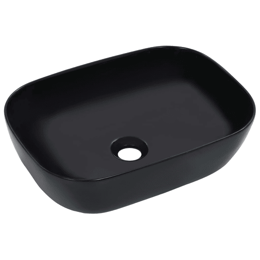 Lavatório - Lavabo - Pia de banheiro 45,5x32x13 cm cerâmica preto