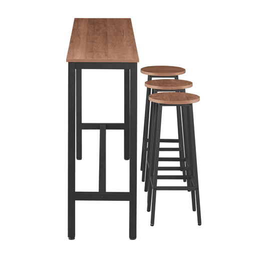 Estante de Haan com design vintage, estrutura metálica e 5 prateleiras em acabamento de madeira escura, ideal para casa ou escritório.